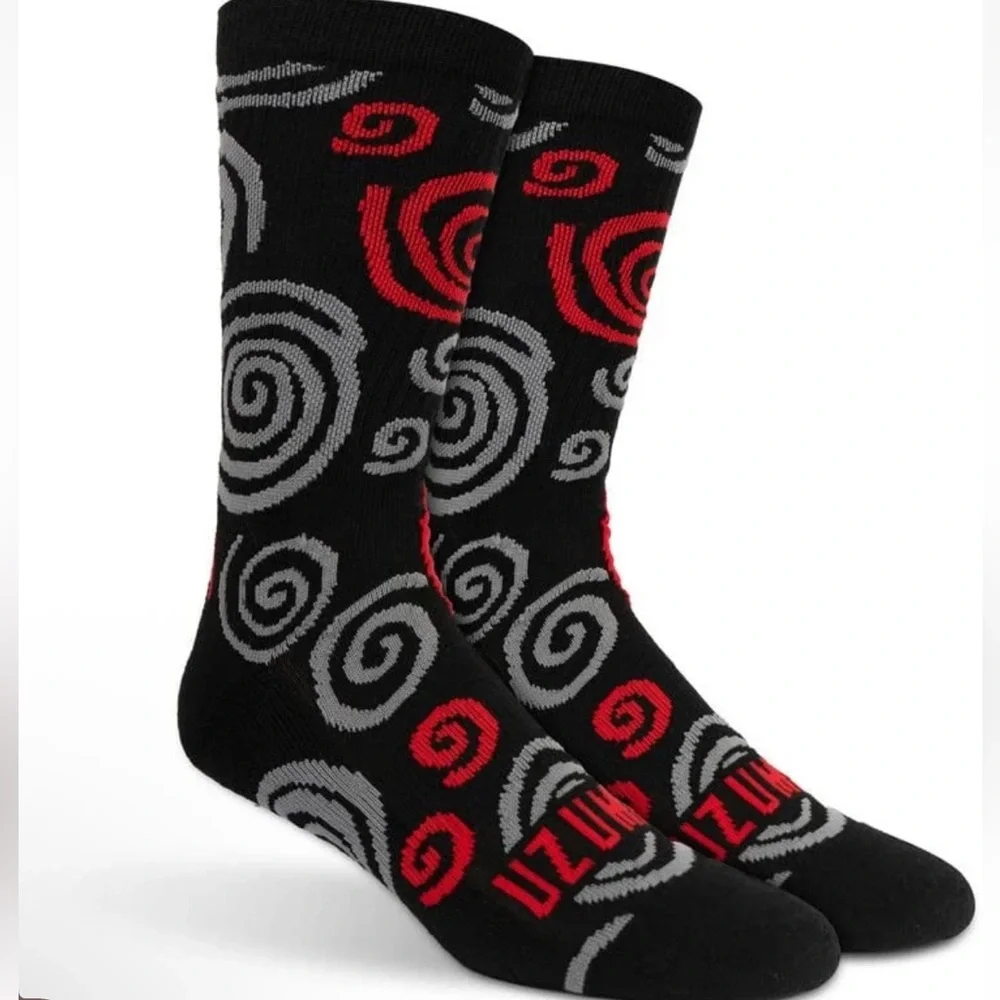 Black and Red Swirl Socks